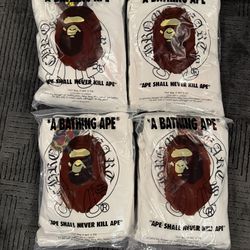 Chrome bape white hoodies