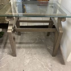 Glass And Metal End Tables