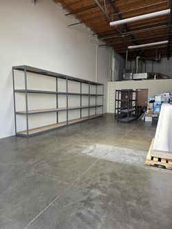 Industrial Racks 96 in W x 24 in D Used Heavy Duty 4 Tier Storage Shelving Delivery Available