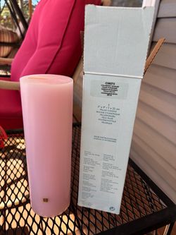 PartyLite Strawberry Rhubarb 3" x 9” Tall Pillar Round Pink Candle C37272 New (Johnstown Ohio)
