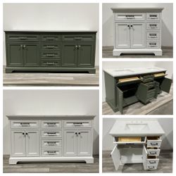 Solid Wood Bathroom Vanity Cabinet 30" to 72" Available Starting at $350