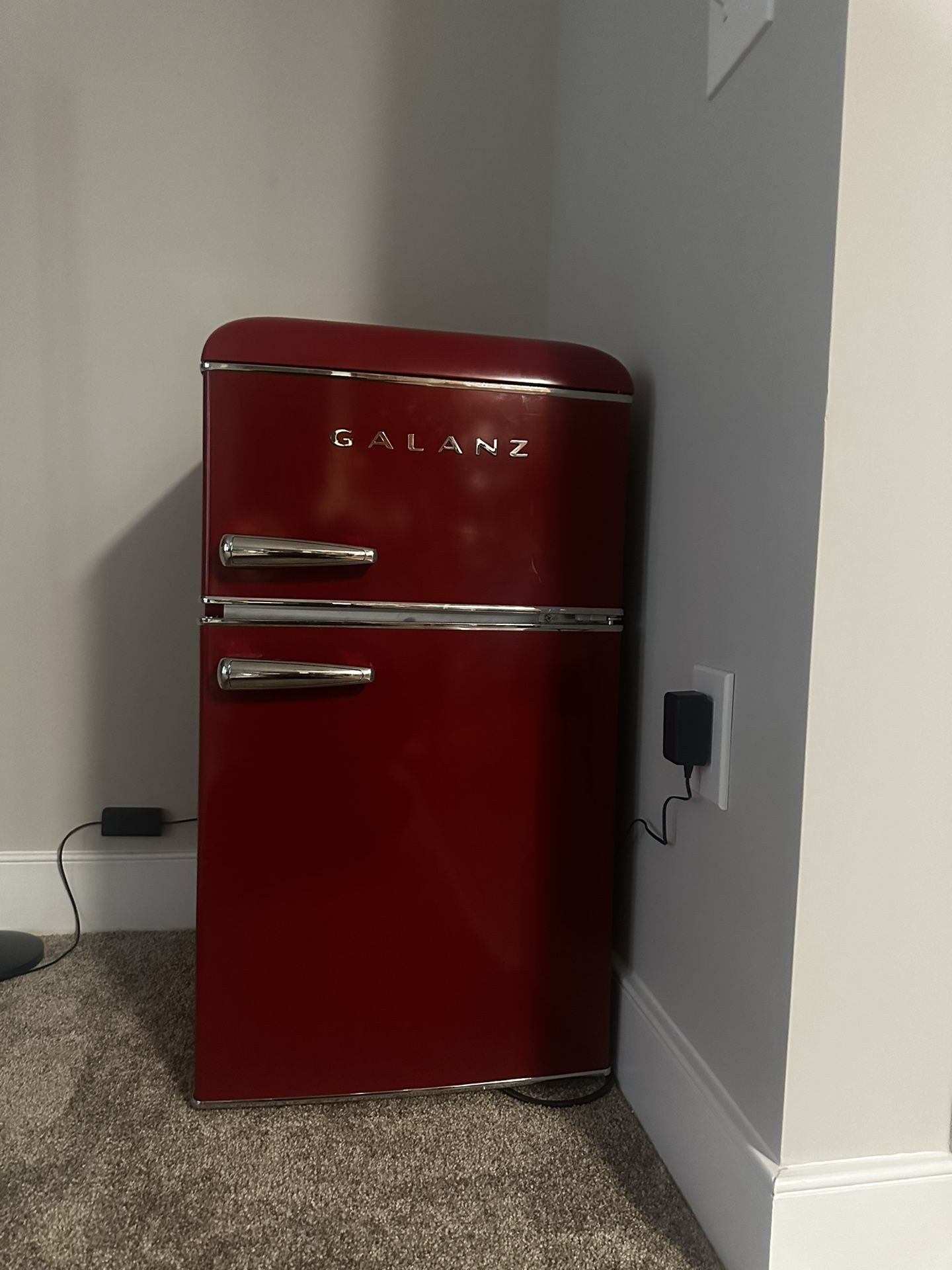 Red Galanz Mini Fridge
