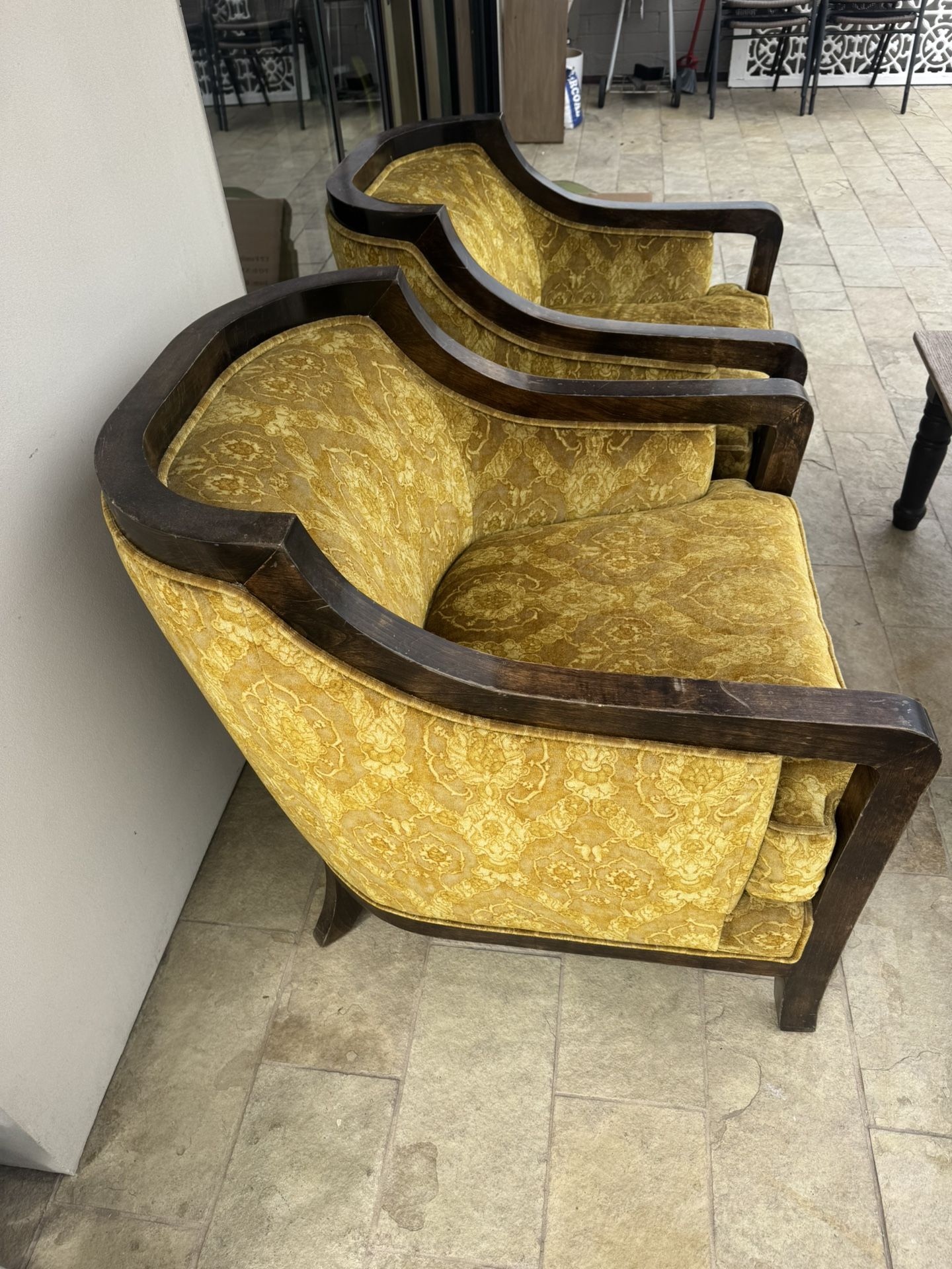 Vintage Mustard Velvet Armchairs (Set of 2)