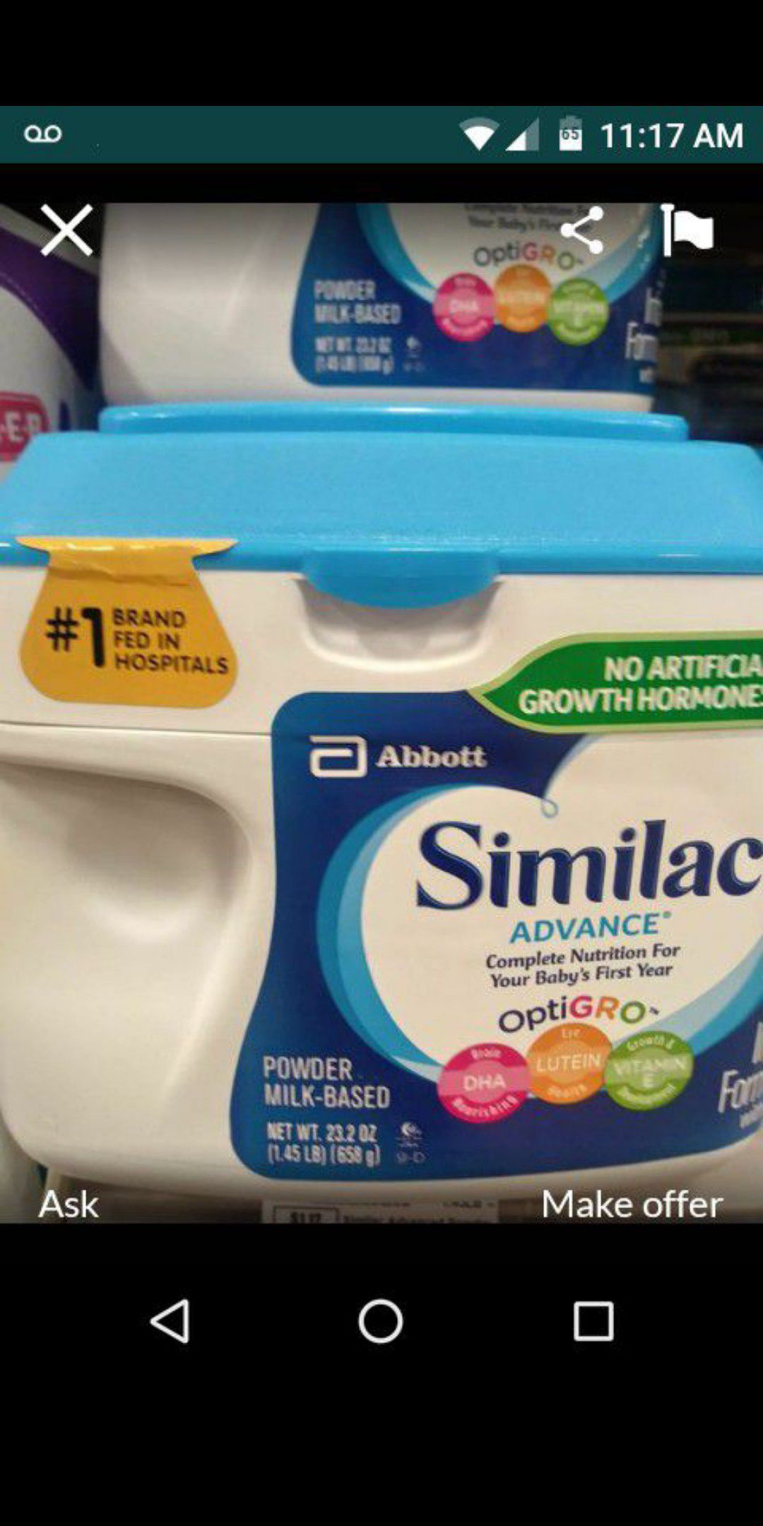 Brand new .never opened.baby Similac advance big cans