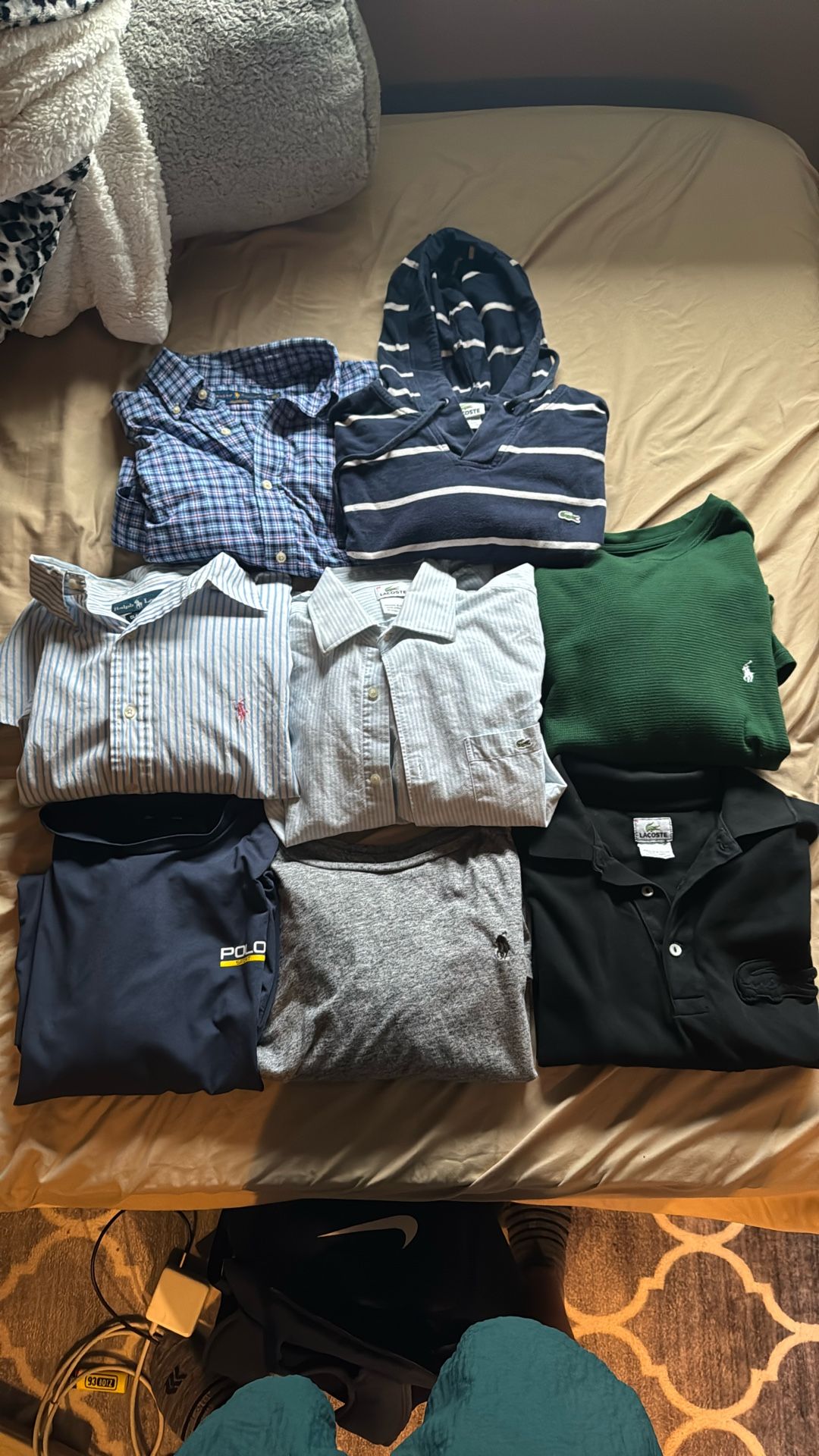 Men’s Size Large Shirt Bundle. Ralph Lauren and Lacoste