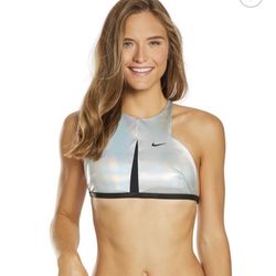 New Nike Reversible Bikini Top Black/Holographic 