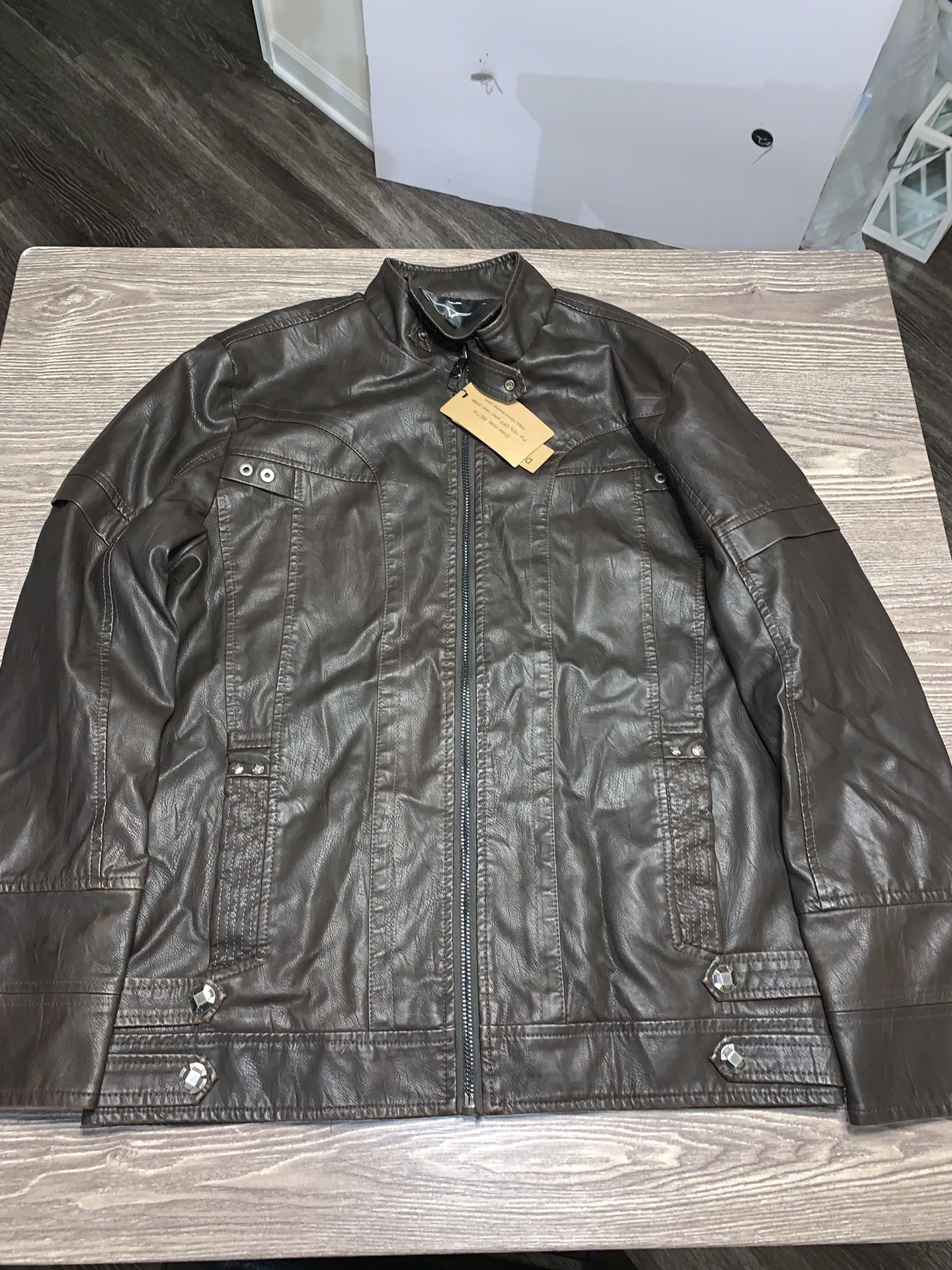 Never worn leather jacket XL