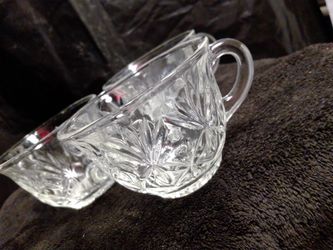 Vintage Hazel Atlas Heritage Clear Glass Punch Cups