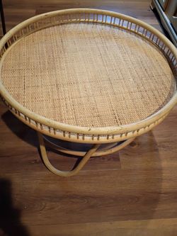 Wicker coffee table and side table