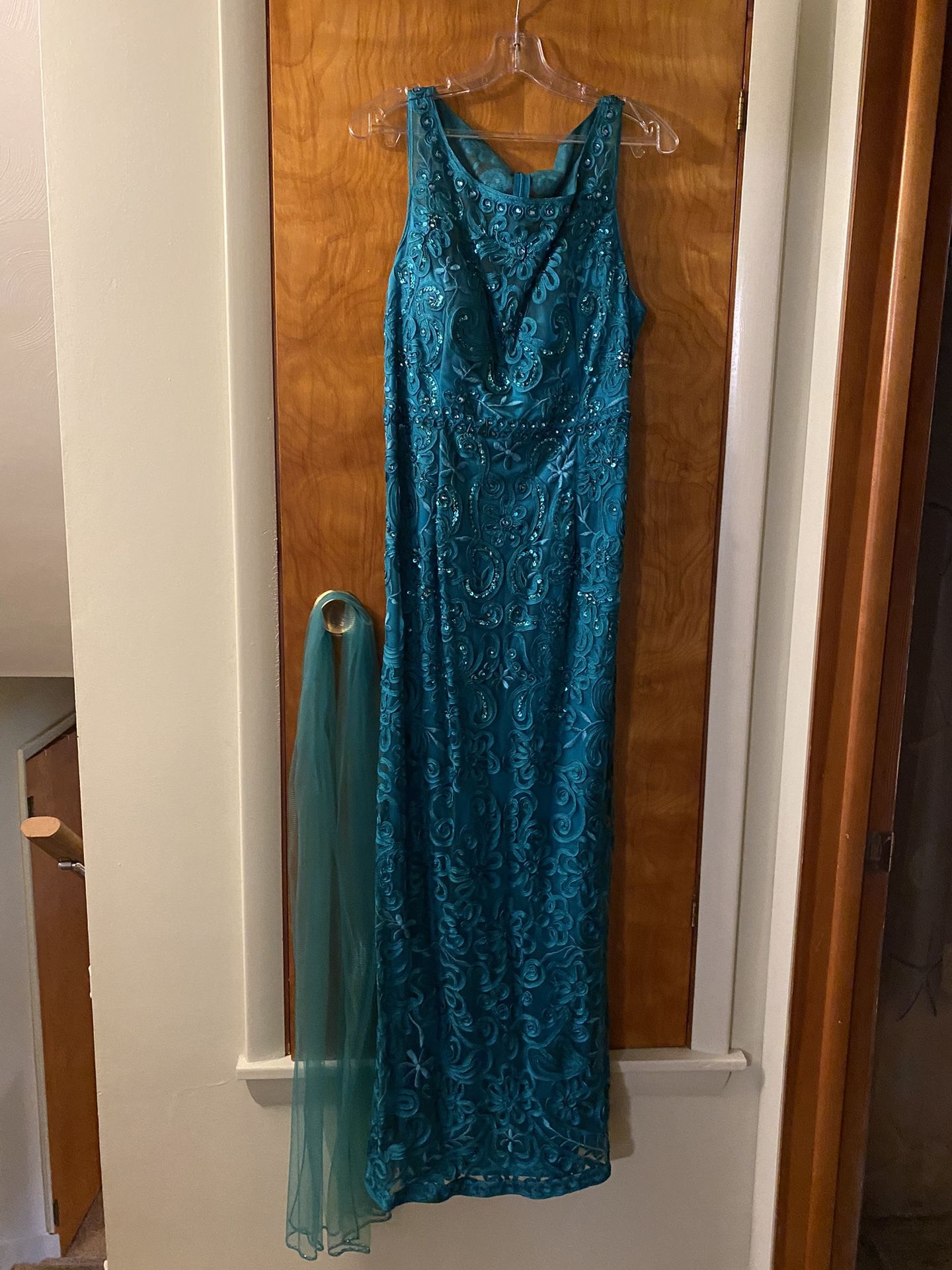 Long Teal Dress BRK Bridal in NY Size 16
