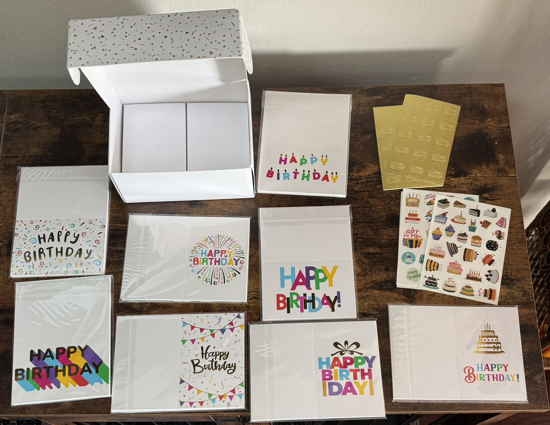 NEW 120 Happy Birthday Cards Envelopes Sticker/Seals $20 for All xox