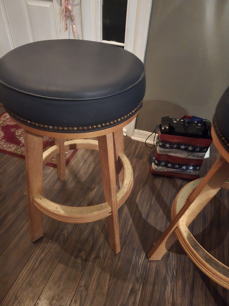 Blue Leather Stools