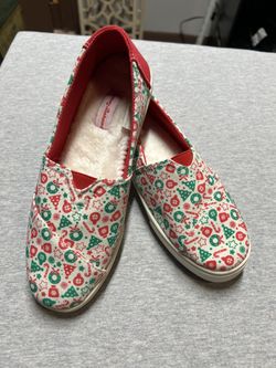 Tommy Bahama Shoes Womens 7.5 Christmas Holiday Slip On Loafers White Multicolor