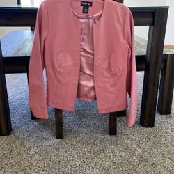Genuine Leather Jacket (Pink)