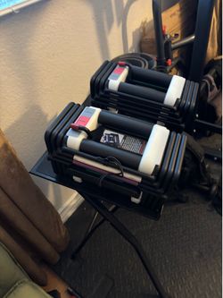 Dumbbells & Rack.(Power Block)2x46.5.View the comment below
