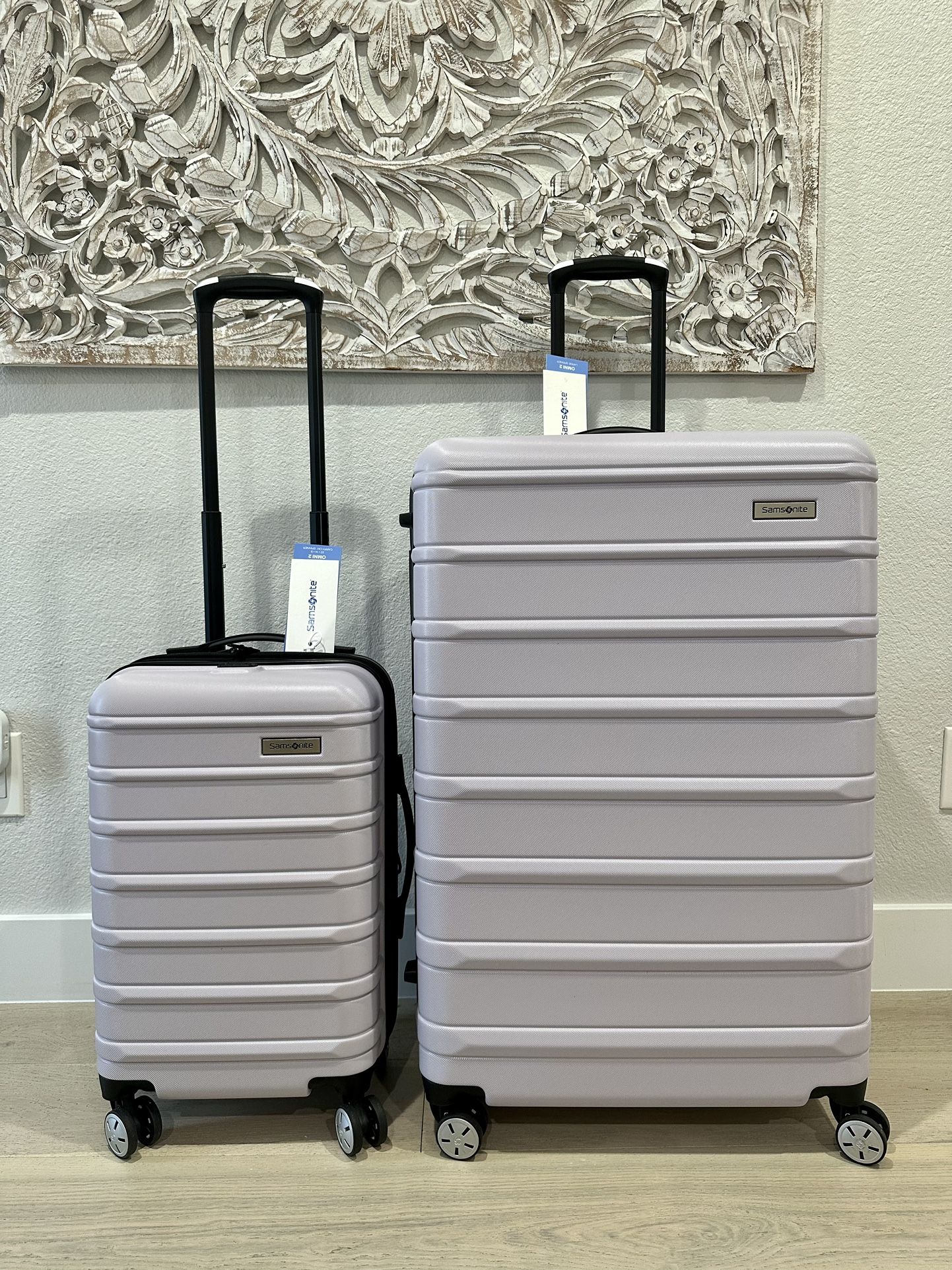 Samsonite Omni 2 Hardside Expandable Luggage with Spinner Wheels, ICY Lilac, 2-Piece Set (20/28)
