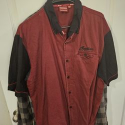 Large Indian Motorcycle Pinup Button Down