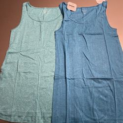Isabel Maternity Ribbed Tank Tops, 2pcs, Size L