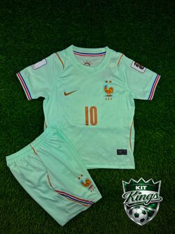 France Soccer Jersey Kids Set Futbol Mbappe World Cup Away New With Tags