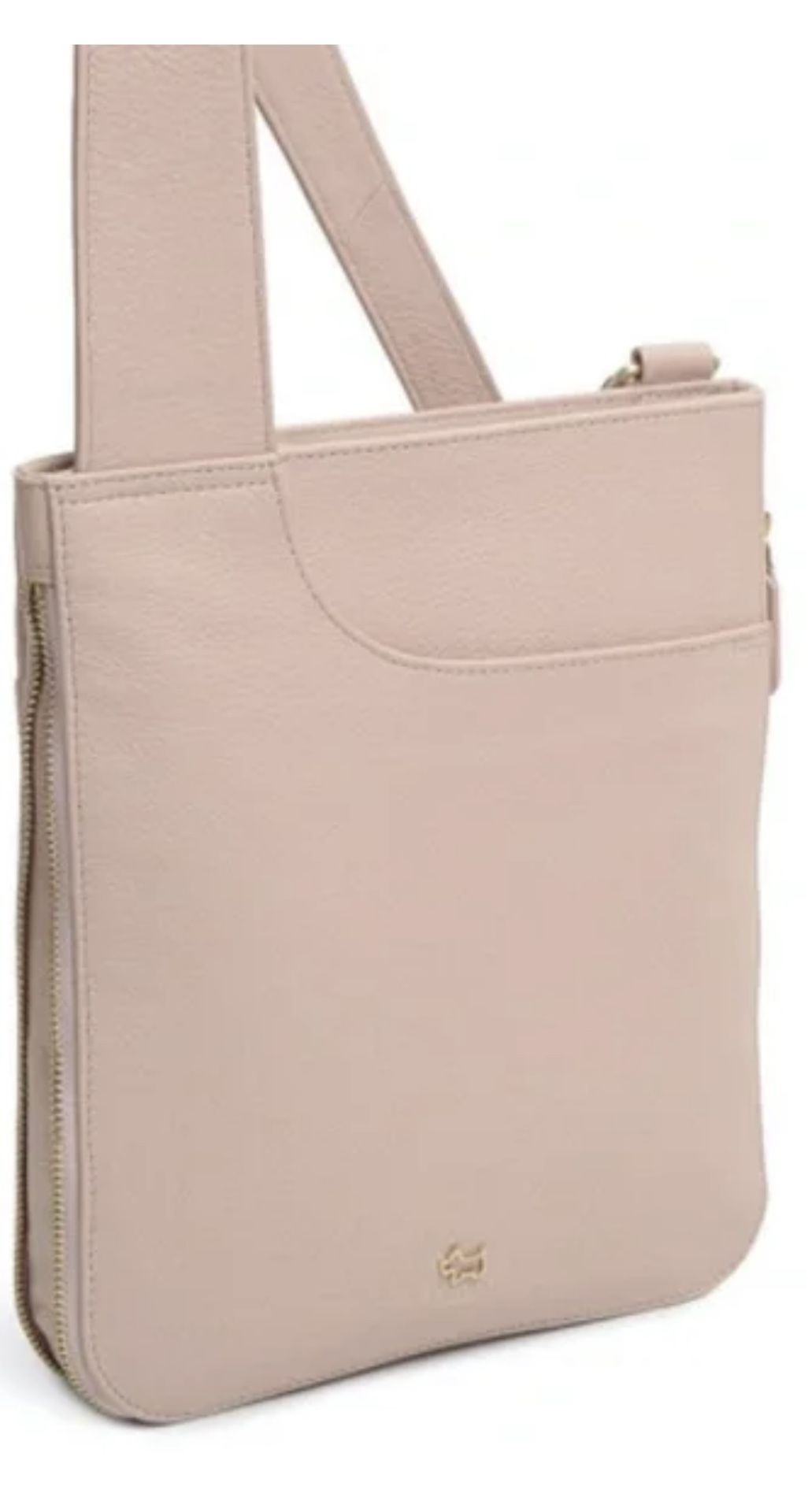 RADLEY LONDON BLUSH PINK LEATHER ZIP AROUND POCKET ADJUSTABLE CROSSBODY BAG NWT