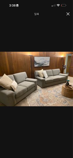 Grey Sofa and Loveseat