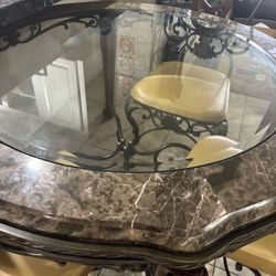 Glass & Marble Breakfast Table