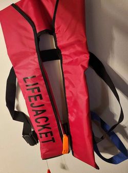 Red Inflatable Lifejacket PFD (2)