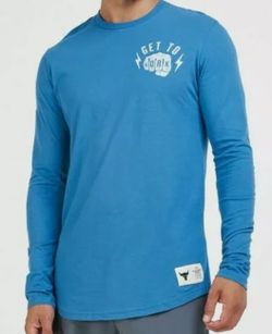 NWT Men's UA Project Rock Get To Work Fist/Lightning Long Sleeve Tee, Blue, XL