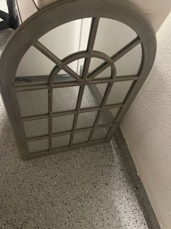 Traditional Arched Windowpane Mirror