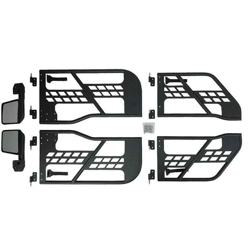 EAG Tubular Safari Door with Side Mirror Fit for 07-18 Jeep JK Wrangler 4 Door
