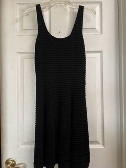Black Textured Sleeveless Dress
