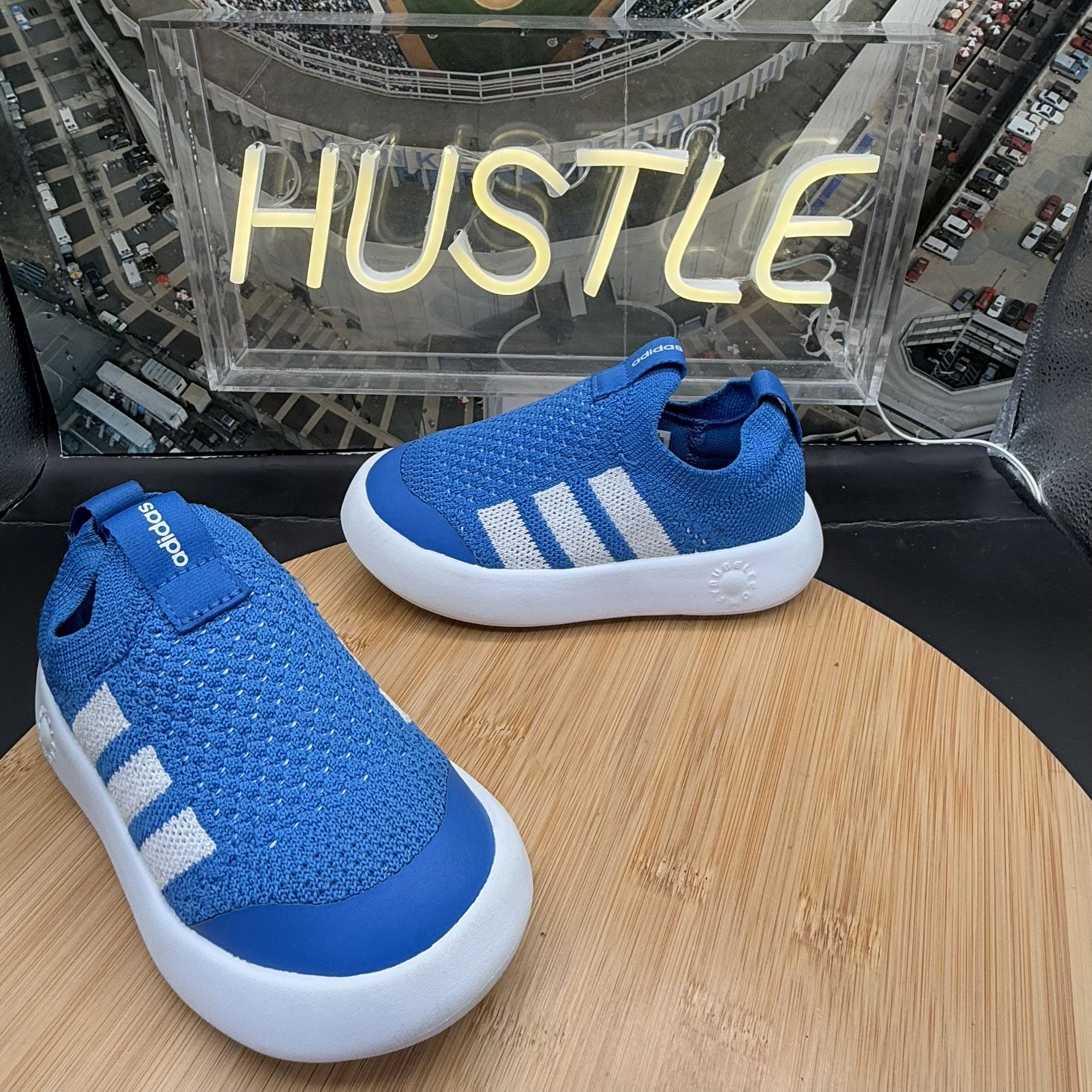 Adidas (TD) Bubblecomfy Slip On Shoes Blue/White Sz 9K