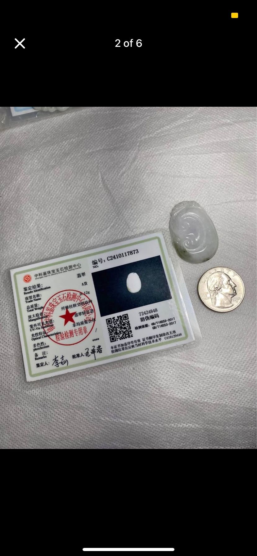 Certified Natural A-Grade Jadeite Jade Pendant