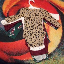 Bnwt -4pk carters 3mo Long Sleeve Body Suits 