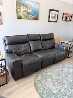 Charcoal leather recliner
