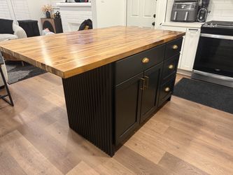 Kitchen Island with Butcher Block Top