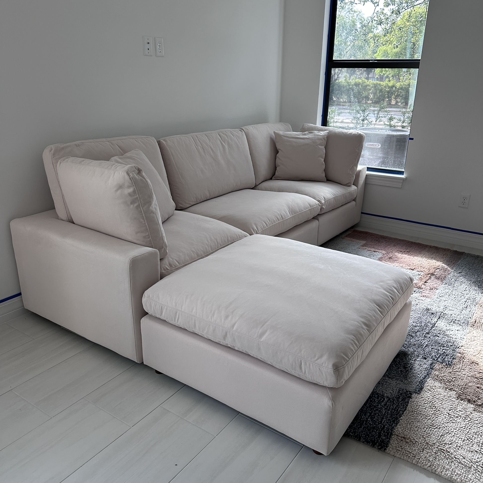 New Beige Sectional Cloud Couch Sofa