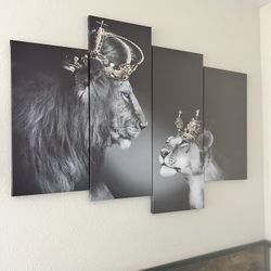 Lion King And Queen Art Decor