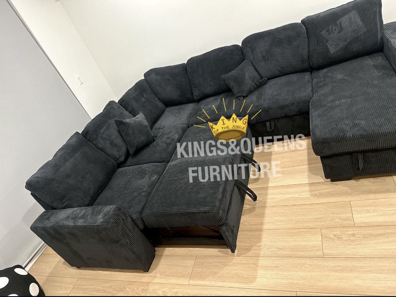 Large Black Sectional