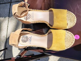 Vince Camuto Leera Espadrilles, Suede and Leather. Dandelion Yellow. Size 9 Worn Once.