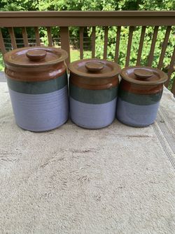 Vintage Handcrafted Pottery Canister Set