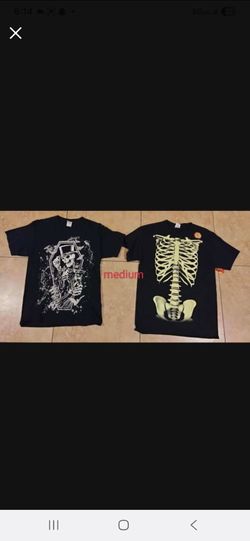 Black Skeleton Graphic T-Shirt Medium