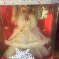 1989 Happy Holidays Barbie Doll Special Edition with Keepsake Snowflake Ornament