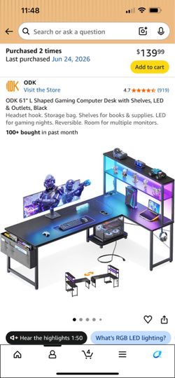L shaped desk