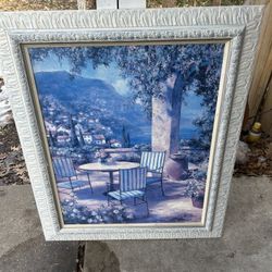 Large Framed Outdoor Scene Art
