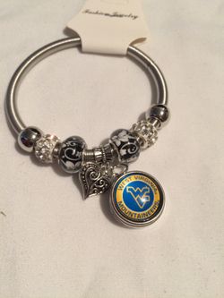West Virginia mountaineers Charm Bracelet