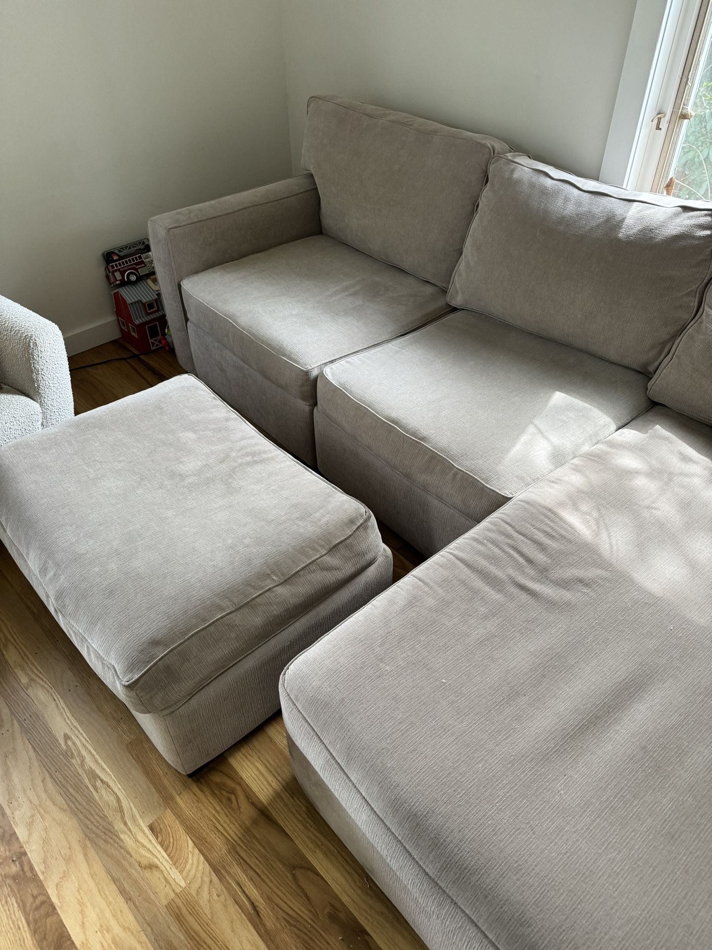 $450, 3-Piece Grey L-Shaped Sectional Couch