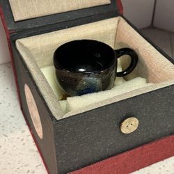 One of a Kind Glazed Espresso Cup in Custom Housing 