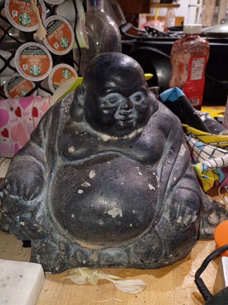Antique Seated Buddha Garden Decoration Stone Vintage 
