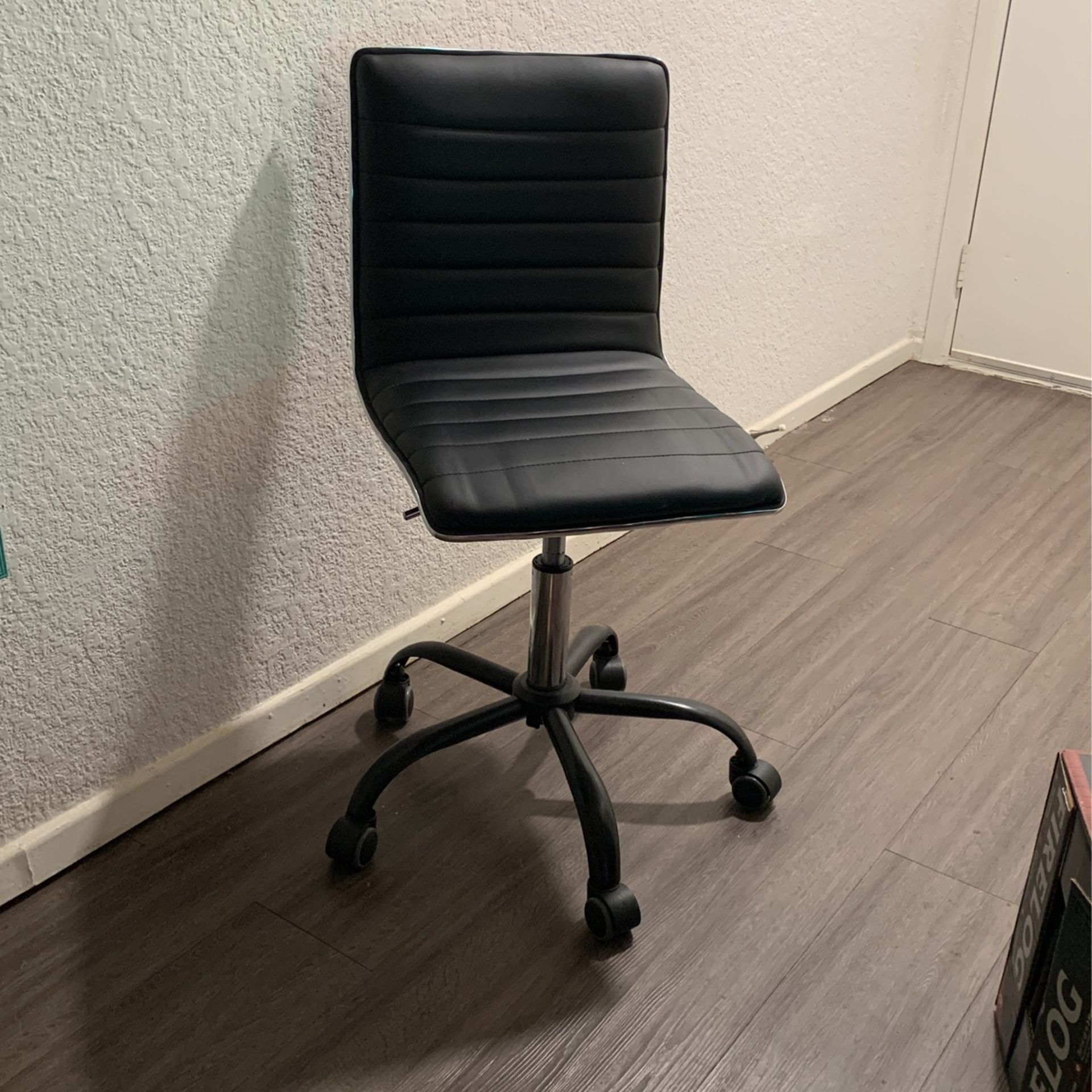 Black Contemporary Armless Desk Chair